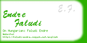 endre faludi business card